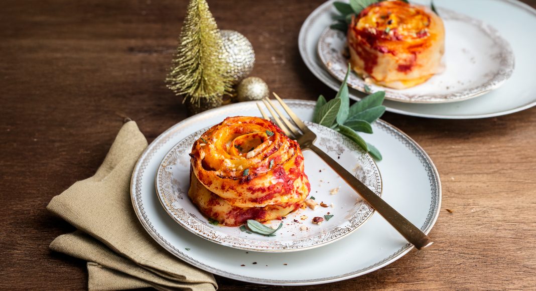 Lasagnette zucca e provola con pomodoro alla salvia