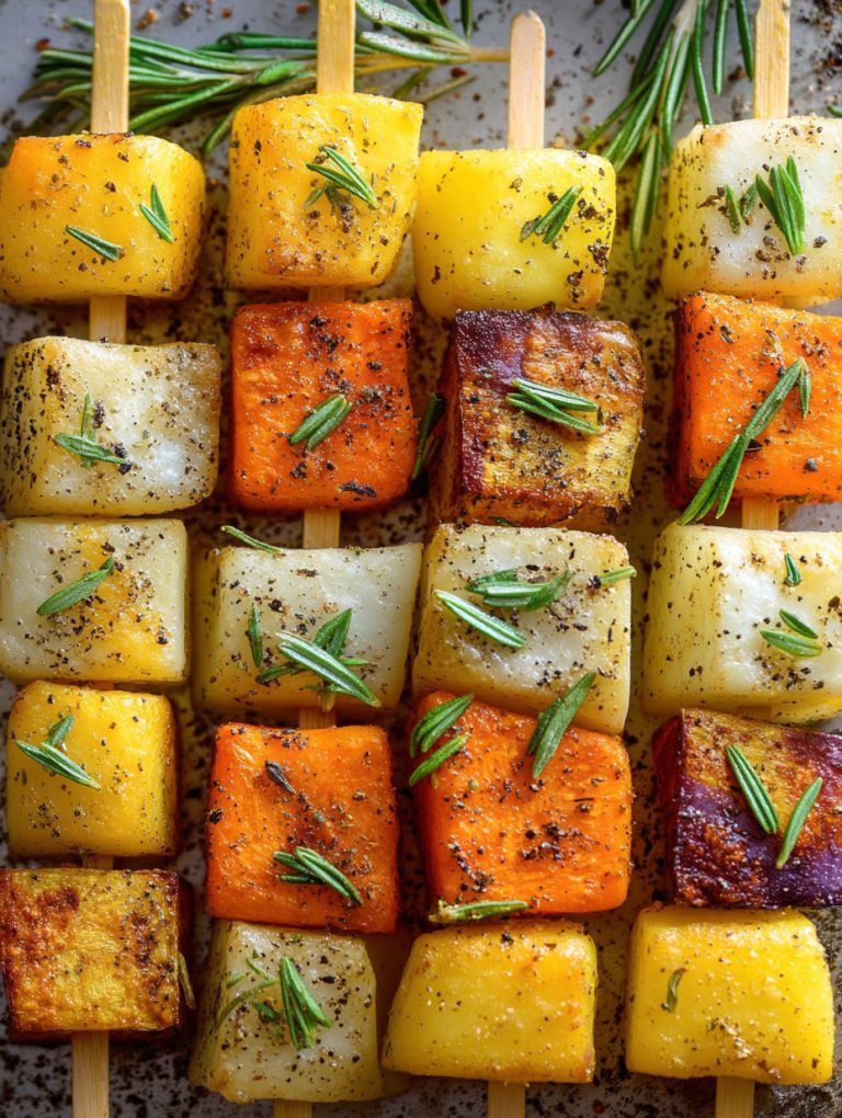 Spiedini di patate colorate in padella