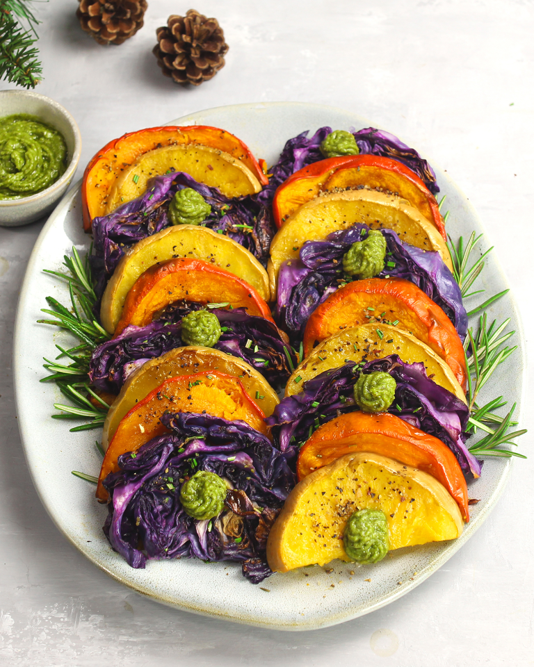 tris-verdure-pesto-pistacchi Tris di verdure al forno con pesto di pistacchi