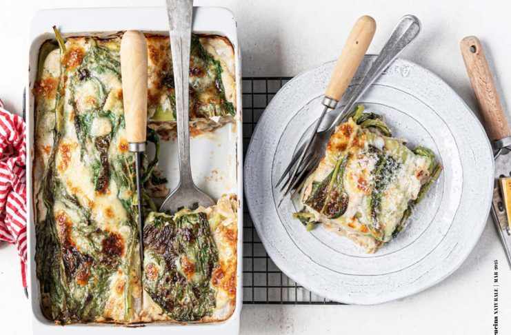 Lasagna di ortaggi con besciamella di cavolfiore