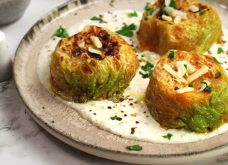 Timballini di verza ripieni di patate dolci