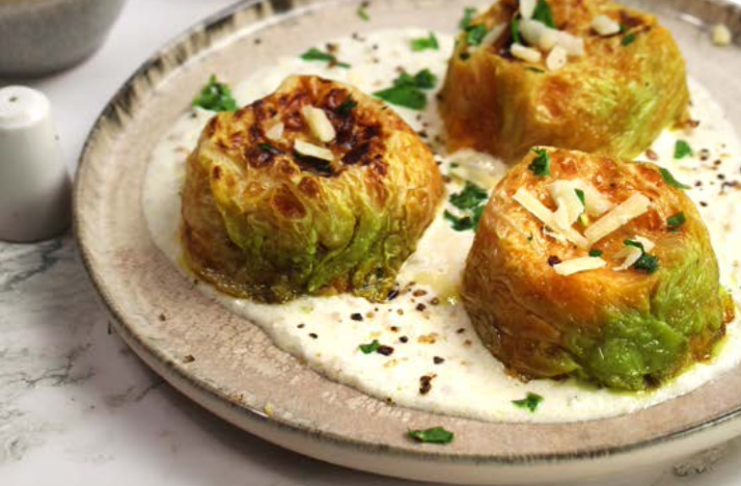 Timballini di verza ripieni di patate dolci