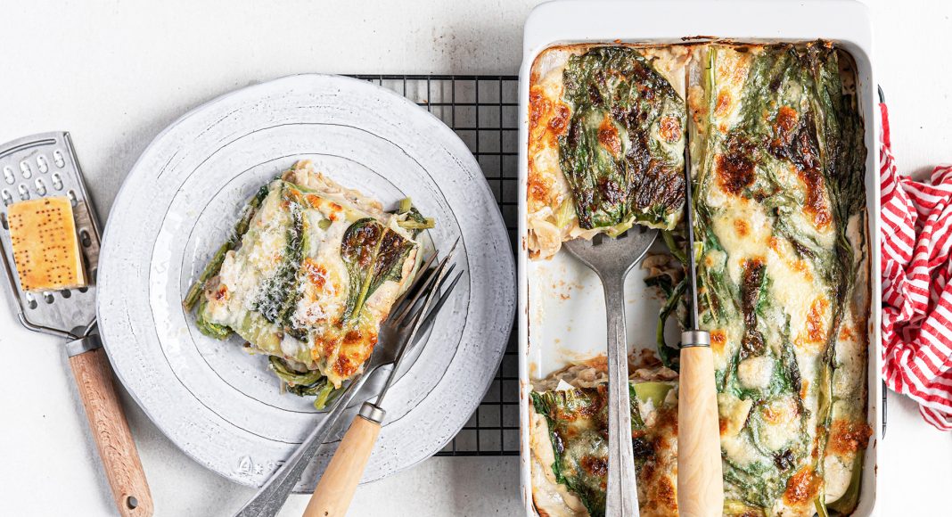 Lasagna di ortaggi con besciamella di cavolfiore