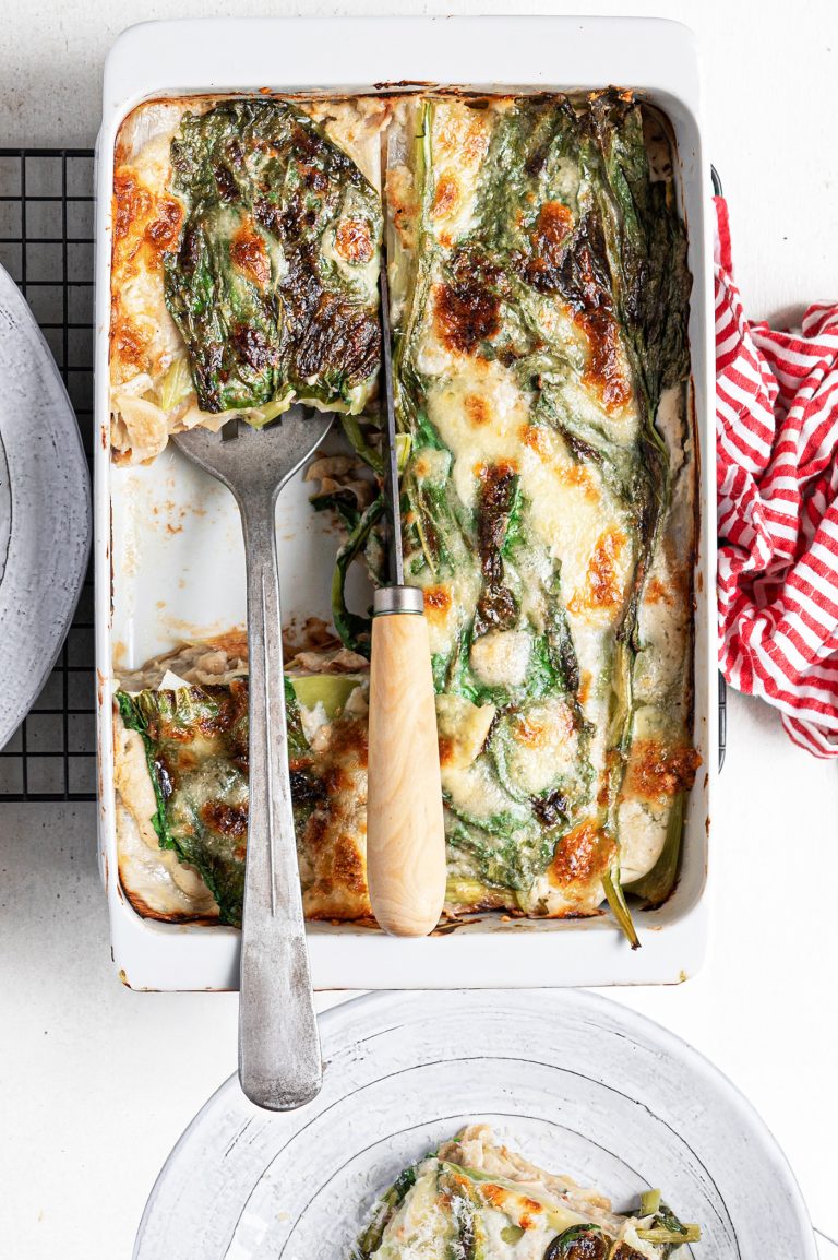 Lasagna di ortaggi con besciamella di cavolfiore