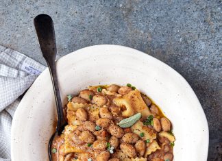 Pasta e fagioli cremosa con maltagliati all’uovo