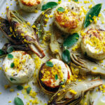 Ricottine al forno con carciofi, mimosa e maggiorana