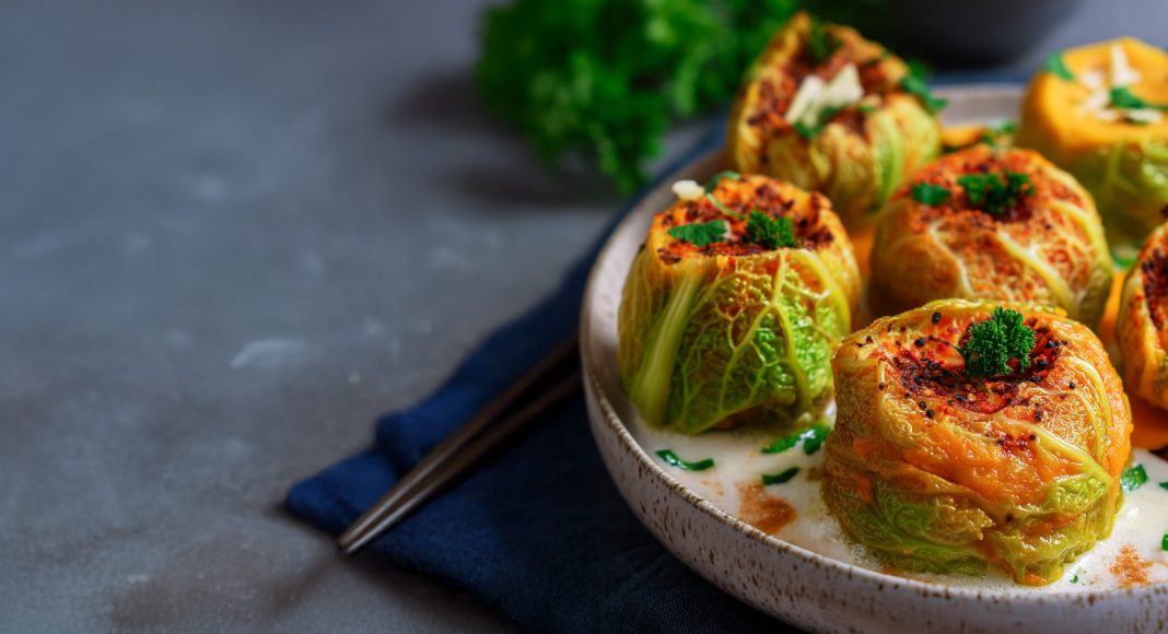 Timballini di verza ripieni di patate dolci