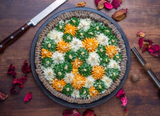 Torta salata senza glutine con farce colorate