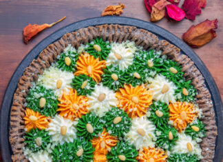 Torta salata senza glutine con farce colorate