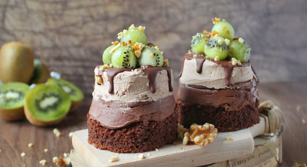 Tortini di brownie e doppia mousse al cioccolato
