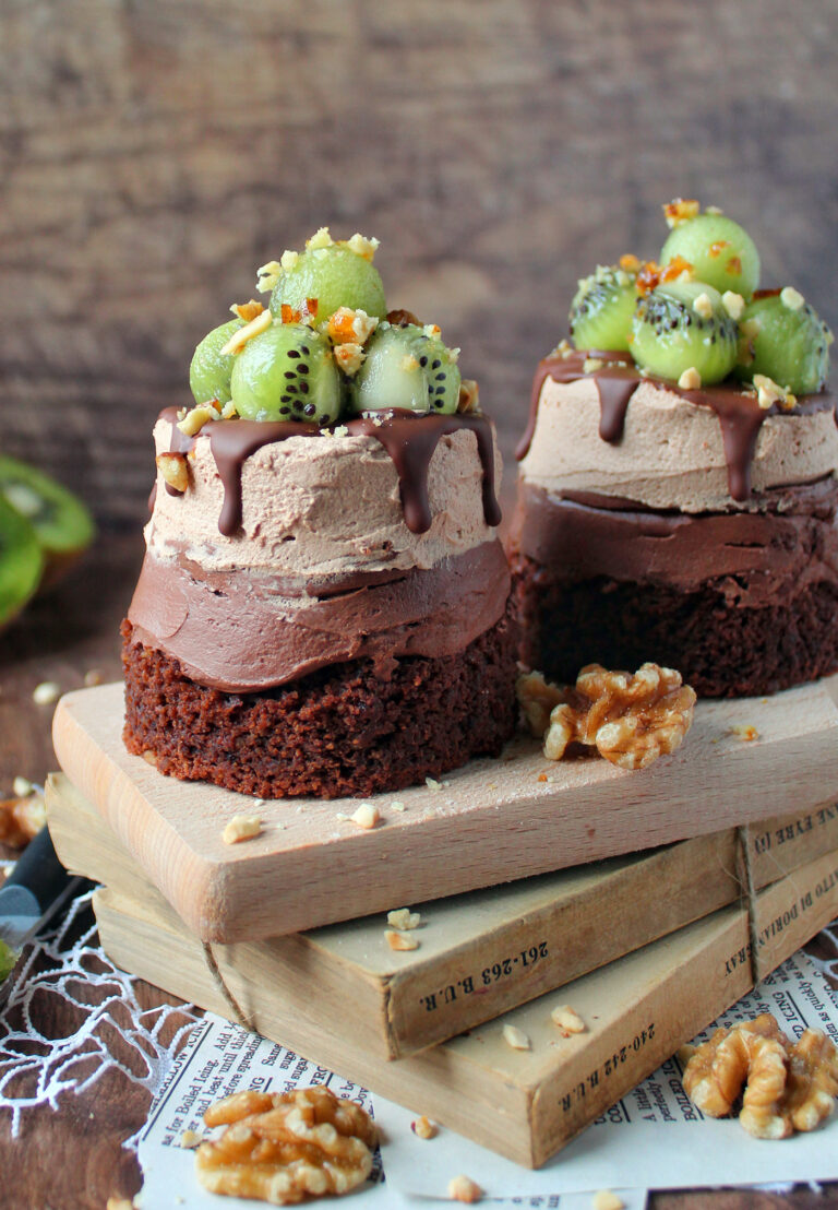 Tortini di brownie e doppia mousse al cioccolato