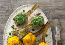 Carciofi al forno e fritti al doppio ripieno speziato