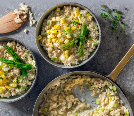 Risotto mela e asparagi