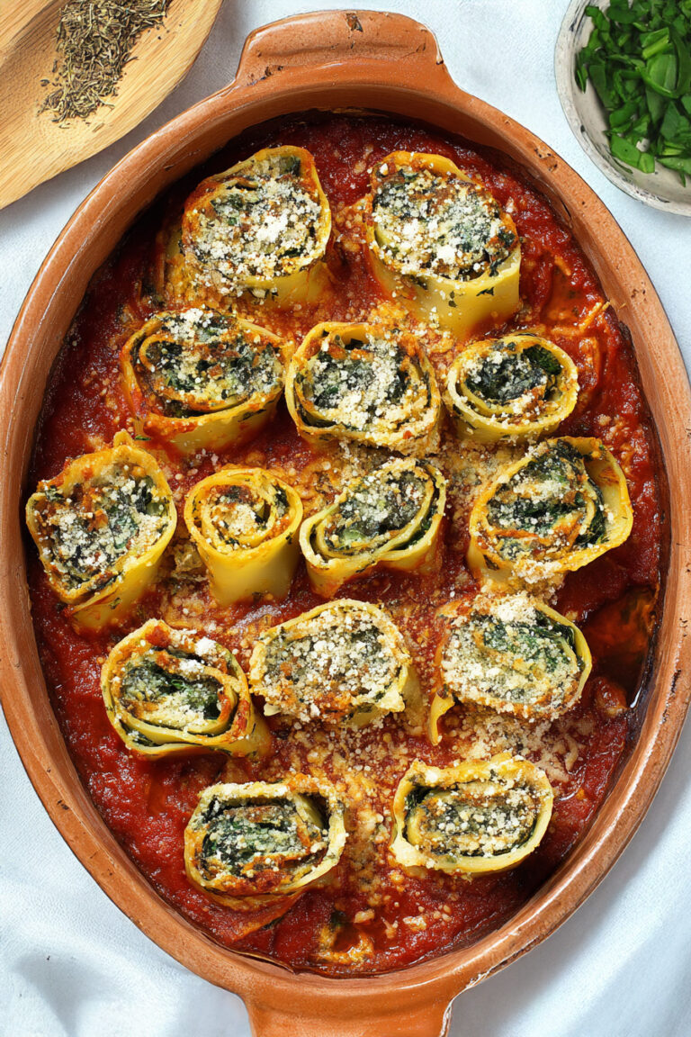 Rotolini ripieni al forno con salsa di pomodoro