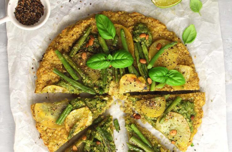 Frittata al forno di miglio e quinoa con patate e fagiolini