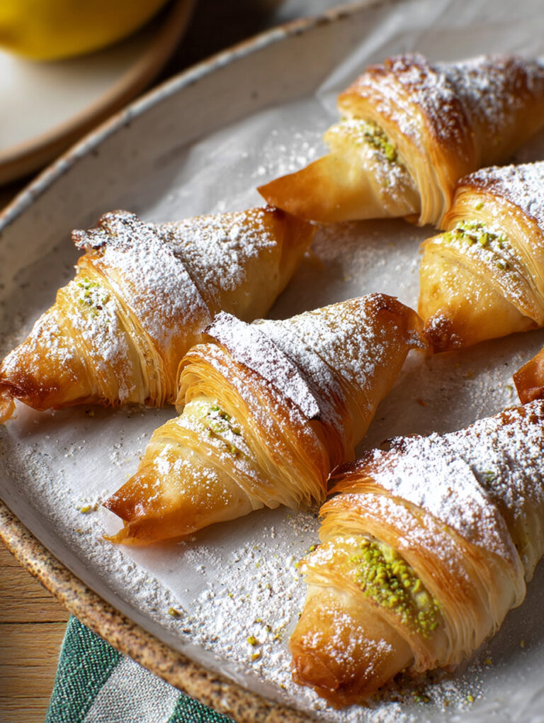 Brioche veloci di fillo ai pistacchi