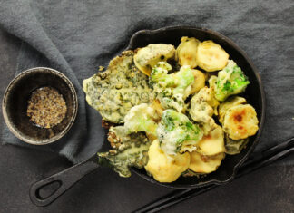 Tempura al forno di ortaggi misti