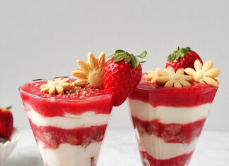 Tiramisù alle fragole nel bicchiere