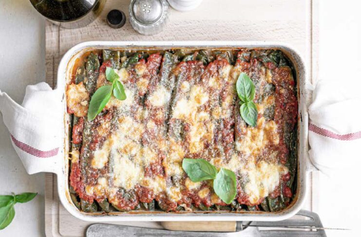 Parmigiana di piattoni e provola fresca