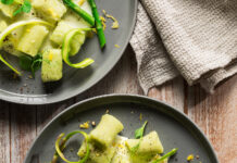 Gnocchi di patate, piselli e riso ai doppi asparagi
