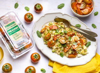Insalata di quinoa, feta e pomodorini sardi