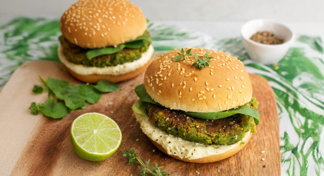 Burger verdi di lupini e spinaci al timo