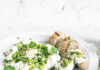 Labneh di capra con fave, origano e limone