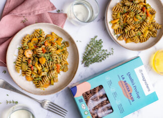 Fusilli con verdure al curry