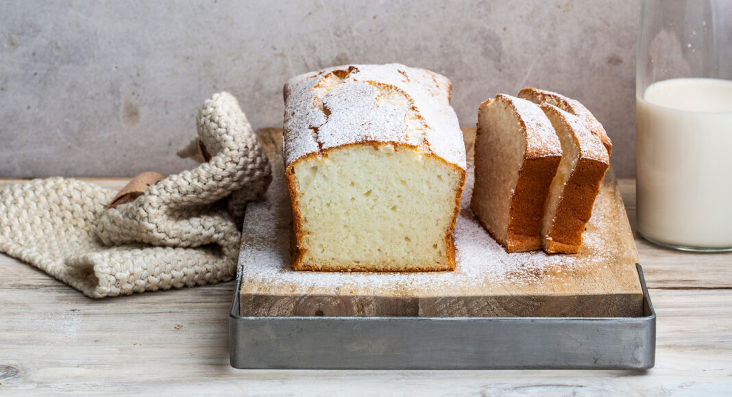 Plumcake bianco di riso, albumi e latte