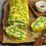 Rotolo con mozzarella, spinaci e piselli