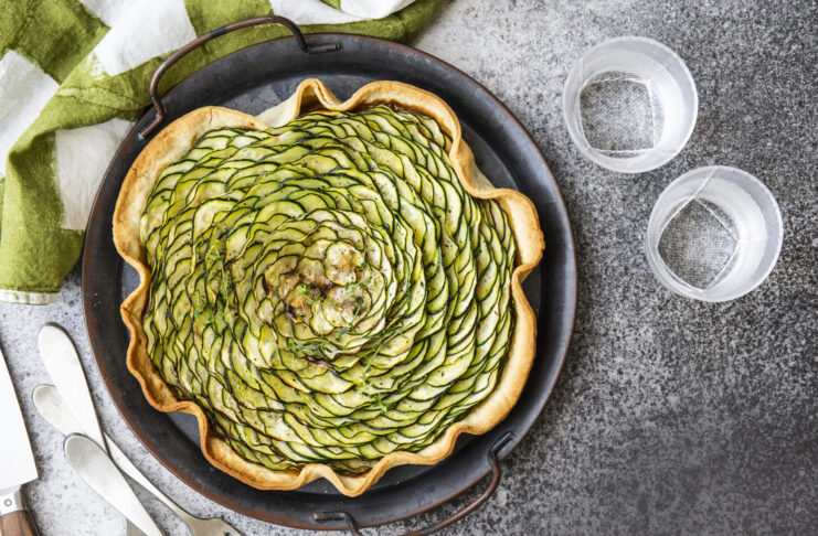 Quiche di zucchine con tapenade rossa
