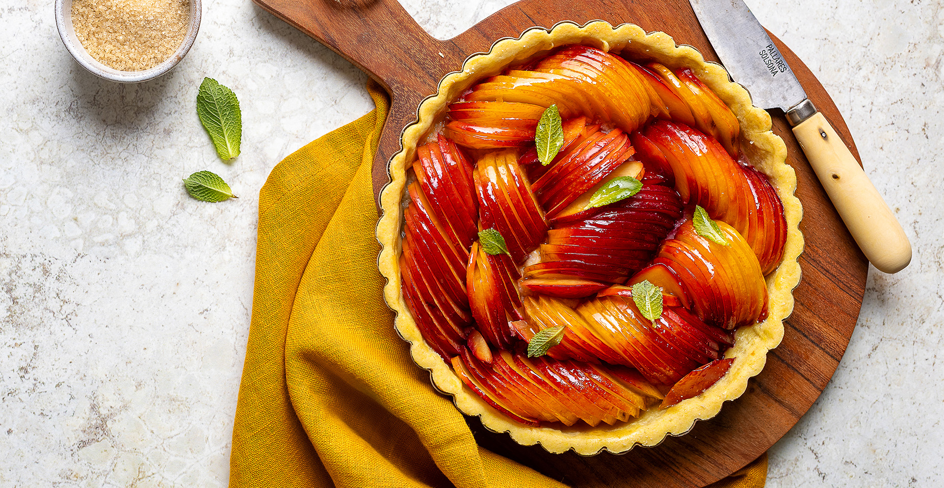 Crostata di pesche nettarine con frolla all’olio