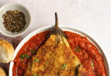 Melanzane impanate in salsa rossa arrosto