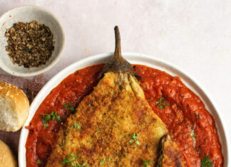Melanzane impanate in salsa rossa arrosto