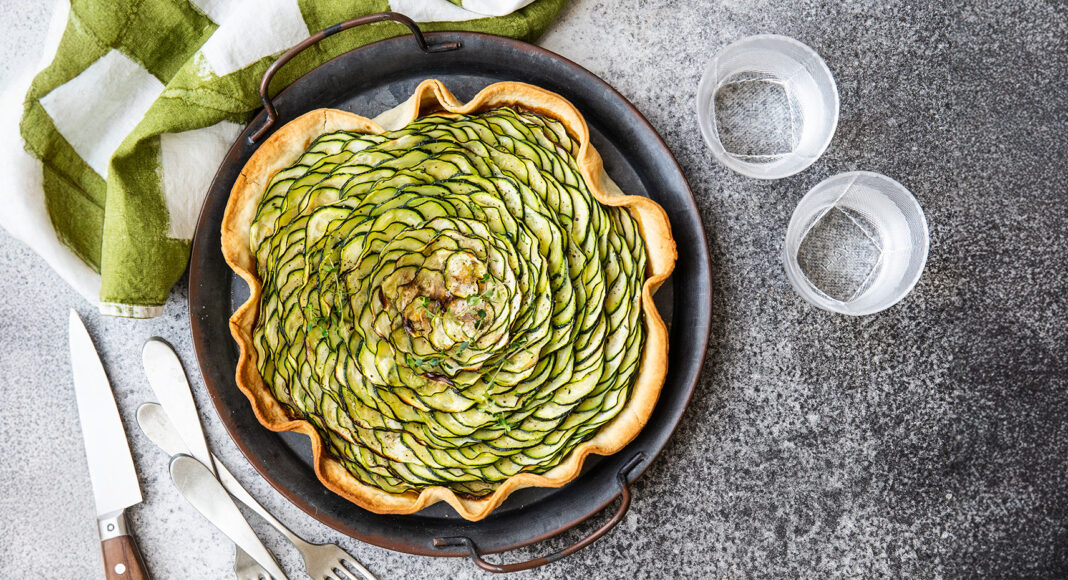Quiche di zucchine con tapenade rossa