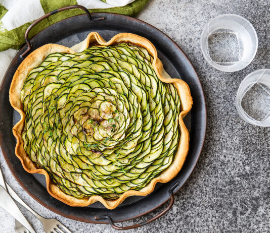 Quiche di zucchine con tapenade rossa