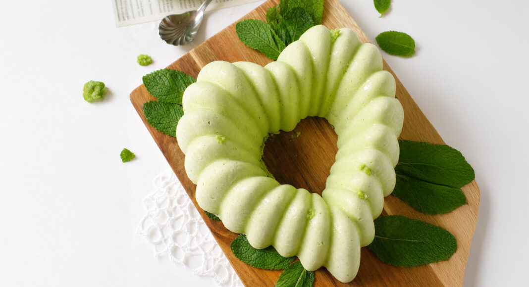 Semifreddo dolce di piselli freschi, ricotta e menta