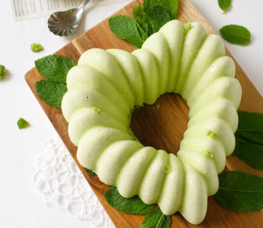 Semifreddo dolce di piselli freschi, ricotta e menta