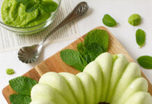 Semifreddo dolce di piselli freschi, ricotta e menta