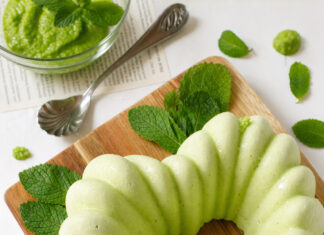 Semifreddo dolce di piselli freschi, ricotta e menta