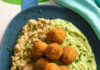 Falafel di lupini con babaganoush e salsa tatbila