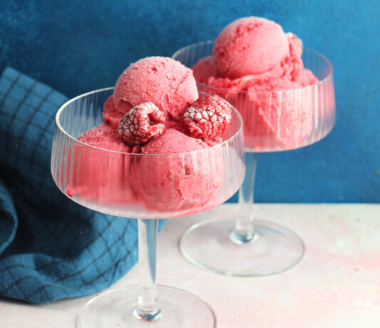 Gelato crudo ai lamponi