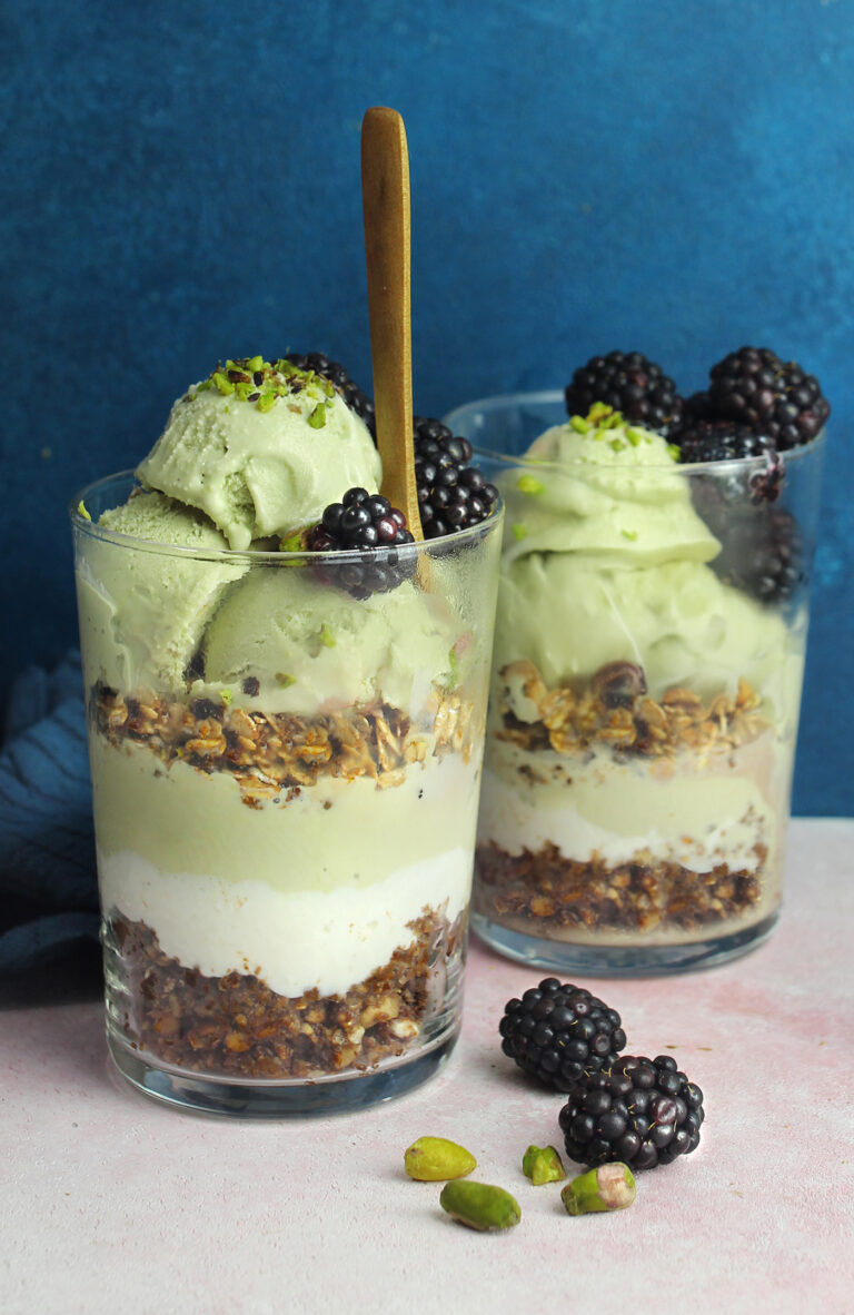 Gelato di pistacchio e yogurt greco al miele (senza gelatiera)
