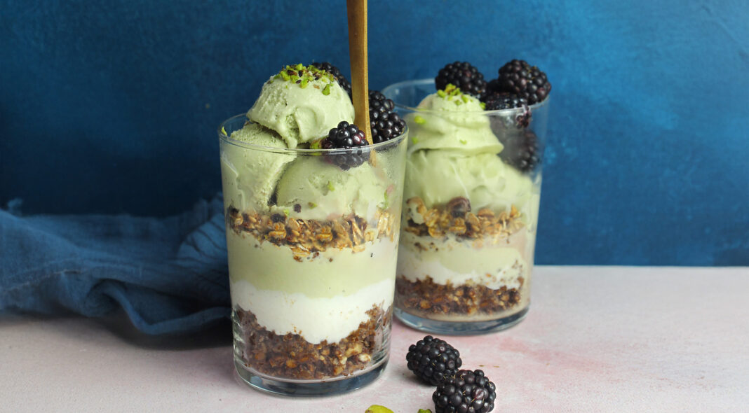 Gelato di pistacchio e yogurt greco al miele (senza gelatiera)