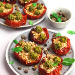 Pomodori arrosto con paté di mandorle e capperi