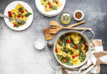 Ravioli ricotta e spinaci con verdure spadellate