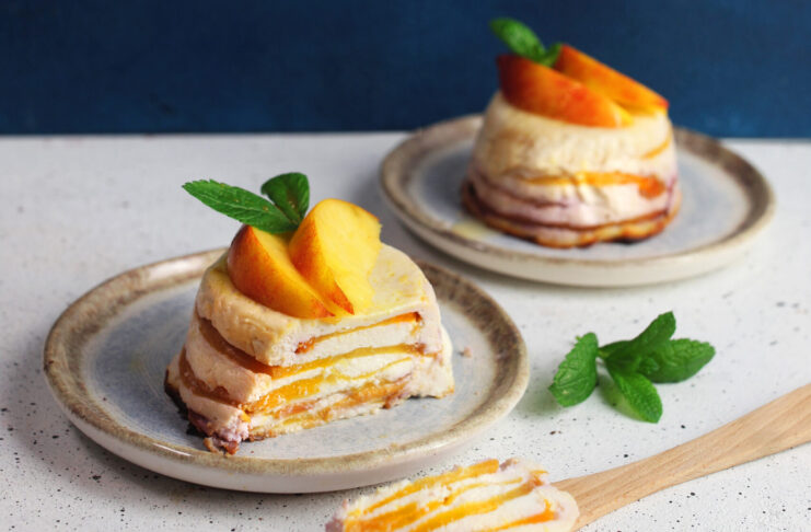 Tortini soffici di ricotta e pesche