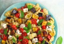 Pasta con bufala e melanzane alla scapece