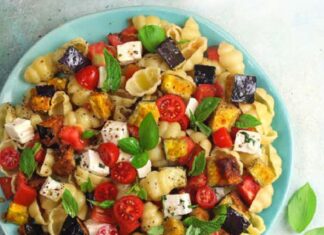Pasta con bufala e melanzane alla scapece