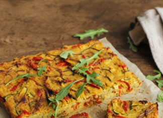 Focaccia di ceci e verdure